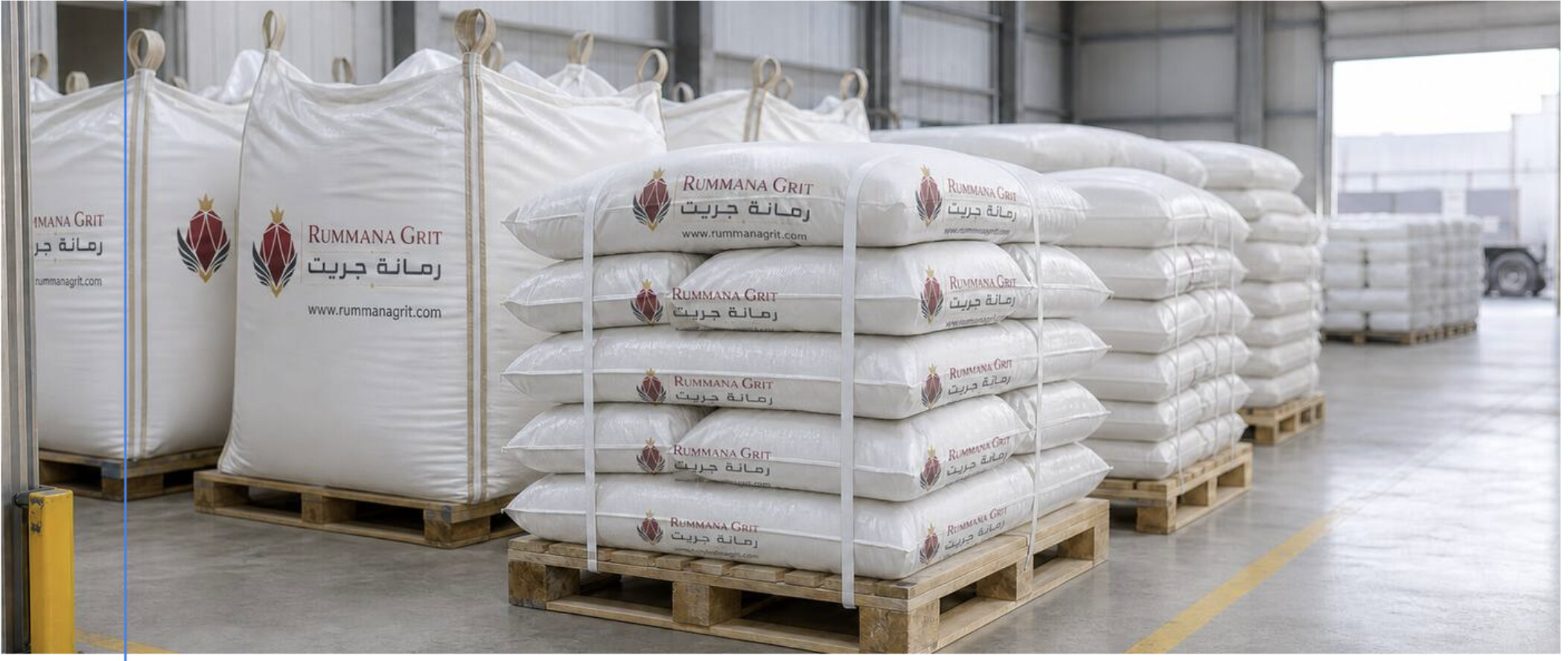 Rummana Garnet warehouse with branded bulk sacks